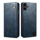 For Nothing CMF Phone 1 Oil Wax Crazy Horse Texture Leather Phone Case(Blue) - 1