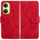 For OnePlus Nord CE 3 Lite/Nord N30 Tiger Embossing Pattern Flip Leather Phone Case(Red) - 1