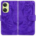 For OnePlus Nord CE 3 Lite/Nord N30 Tiger Embossing Pattern Flip Leather Phone Case(Purple) - 1