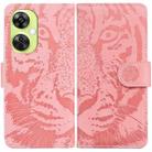 For OnePlus Nord CE 3 Lite/Nord N30 Tiger Embossing Pattern Flip Leather Phone Case(Pink) - 1