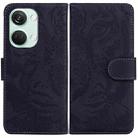 For OnePlus Nord 3 Tiger Embossing Pattern Flip Leather Phone Case(Black) - 1