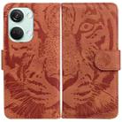 For OnePlus Nord 3 Tiger Embossing Pattern Flip Leather Phone Case(Brown) - 1