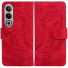 For OnePlus Nord CE4 5G Tiger Embossing Pattern Flip Leather Phone Case(Red) - 1