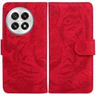 For OnePlus 13 Tiger Embossing Pattern Flip Leather Phone Case(Red) - 1