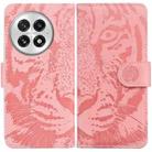 For OnePlus 13 Tiger Embossing Pattern Flip Leather Phone Case(Pink) - 1