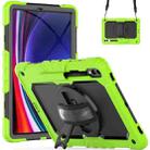 For Samsung Galaxy Tab S10+ / S9+ / S9 FE+ Silicone Hybrid PC Tablet Protective Case(Yellow Green+Black) - 1