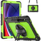 For Samsung Galaxy Tab S10+ / S9+ / S9 FE+ Silicone Hybrid PC Tablet Protective Case(Black+Yellow Green) - 1