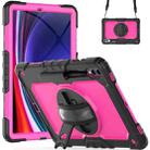 For Samsung Galaxy Tab S10+ / S9+ / S9 FE+ Silicone Hybrid PC Tablet Protective Case(Black+Rose Red) - 1