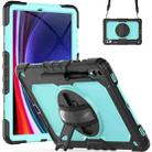For Samsung Galaxy Tab S10+ / S9+ / S9 FE+ Silicone Hybrid PC Tablet Protective Case(Black+Light Blue) - 1