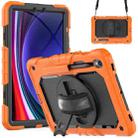 For Samsung Galaxy Tab S9 / S9 FE Silicone Hybrid PC Tablet Protective Case(Orange+Black) - 1