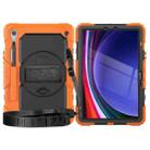For Samsung Galaxy Tab S9 / S9 FE Silicone Hybrid PC Tablet Protective Case(Orange+Black) - 2