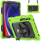 For Samsung Galaxy Tab S9 / S9 FE Silicone + PC Tablet Case(Yellow Green+Black) - 1