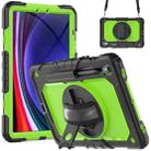 For Samsung Galaxy Tab S9 / S9 FE Silicone Hybrid PC Tablet Protective Case(Black+Yellow Green) - 1
