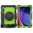 For Samsung Galaxy Tab S9 / S9 FE Silicone Hybrid PC Tablet Protective Case(Black+Yellow Green) - 2