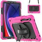 For Samsung Galaxy Tab S9 / S9 FE Silicone + PC Tablet Case(Rose Red+Black) - 1