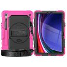 For Samsung Galaxy Tab S9 / S9 FE Silicone + PC Tablet Case(Rose Red+Black) - 2