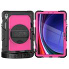 For Samsung Galaxy Tab S9 / S9 FE Silicone + PC Tablet Case(Black+Rose Red) - 2