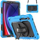 For Samsung Galaxy Tab S9 / S9 FE Silicone + PC Tablet Case(Light Blue+Black) - 1