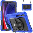 For Samsung Galaxy Tab S9 / S9 FE Silicone Hybrid PC Tablet Protective Case(Dark Blue+Black) - 1