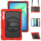 For Samsung Galaxy Tab S10 FE+ Silicone Hybrid PC Tablet Protective Case(Red+Black) - 1