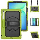 For Samsung Galaxy Tab S10 FE+ Silicone Hybrid PC Tablet Protective Case(Yellow Green+Black) - 1