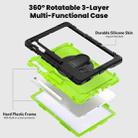 For Samsung Galaxy Tab S10 FE+ Silicone Hybrid PC Tablet Protective Case(Black+Yellow Green) - 3