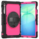 For Samsung Galaxy Tab S10 FE+ Silicone Hybrid PC Tablet Protective Case(Rose Red+Black) - 2