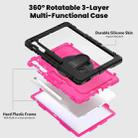 For Samsung Galaxy Tab S10 FE+ Silicone Hybrid PC Tablet Protective Case(Rose Red+Black) - 3