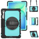 For Samsung Galaxy Tab S10 FE+ Silicone Hybrid PC Tablet Protective Case(Light Blue+Black) - 1