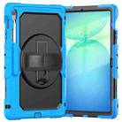 For Samsung Galaxy Tab S10 FE+ Silicone Hybrid PC Tablet Protective Case(Black+Light Blue) - 2