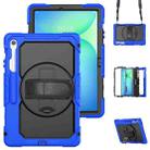 For Samsung Galaxy Tab S10 FE+ Silicone Hybrid PC Tablet Protective Case(Black+Dark Blue) - 1