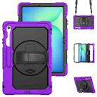 For Samsung Galaxy Tab S10 FE+ Silicone Hybrid PC Tablet Protective Case(Purple+Black) - 1