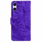 For Sony Xperia 10 VI Tiger Embossing Pattern Flip Leather Phone Case(Purple) - 3