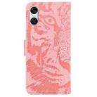 For Sony Xperia 10 VI Tiger Embossing Pattern Flip Leather Phone Case(Pink) - 3