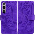 For Sony Xperia 1 VI Tiger Embossing Pattern Flip Leather Phone Case(Purple) - 1