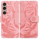 For Sony Xperia 1 VI Tiger Embossing Pattern Flip Leather Phone Case(Pink) - 1