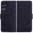 For Sony Xperia 1 VII Tiger Embossing Pattern Flip Leather Phone Case(Black) - 1