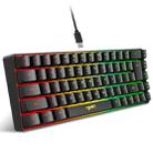 HXSJ V200 Wired RGB Backlit Mechanical Keyboard 68 Key Caps, Cable Length: 1.7m(Black) - 1