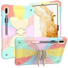For Samsung Galaxy Tab S9 Butterfly Kickstand Heavy Duty Hard Rugged Tablet Case(Colorful Rose Gold) - 1