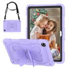 For Samsung Galaxy Tab A9+ Butterfly Kickstand Heavy Duty Hard Rugged Tablet Case(Raro Purple) - 1