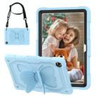 For Samsung Galaxy Tab A9+ Butterfly Kickstand Heavy Duty Hard Rugged Tablet Case(Ice Blue) - 1