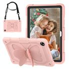 For Samsung Galaxy Tab A9+ Butterfly Kickstand Heavy Duty Hard Rugged Tablet Case(Rose Pink) - 1
