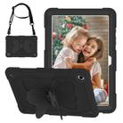 For Samsung Galaxy Tab A9+ Butterfly Kickstand Heavy Duty Hard Rugged Tablet Case(Black) - 1