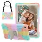 For Samsung Galaxy Tab A9+ Butterfly Kickstand Heavy Duty Hard Rugged Tablet Case(Colorful Rose Gold) - 1