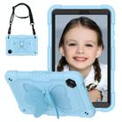 For Samsung Galaxy Tab A9 Butterfly Kickstand Heavy Duty Hard Rugged Tablet Case(Ice Blue) - 1