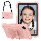 For Samsung Galaxy Tab A9 Butterfly Kickstand Heavy Duty Hard Rugged Tablet Case(Rose Pink) - 1