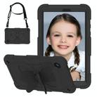 For Samsung Galaxy Tab A9 Butterfly Kickstand Heavy Duty Hard Rugged Tablet Case(Black) - 1