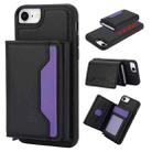 For iPhone SE 2022 / 2020 / 8 / 7 RFID Anti-theft Detachable Card Bag Leather Phone Case(Black) - 1