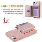 For iPhone SE 2022 / 2020 / 8 / 7 RFID Anti-theft Detachable Card Bag Leather Phone Case(Pink) - 2