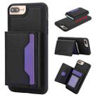 For iPhone 7 Plus / 8 Plus RFID Anti-theft Detachable Card Bag Leather Phone Case(Black) - 1